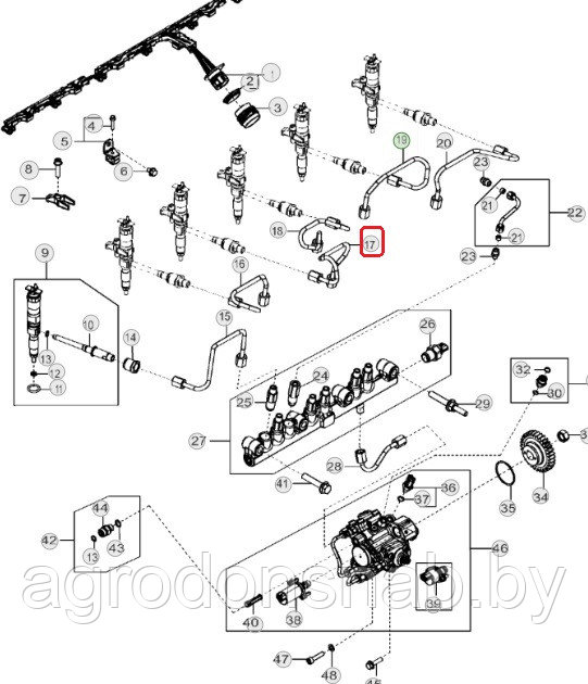 Топливопровод RE525516 - фото 1 - id-p49213653