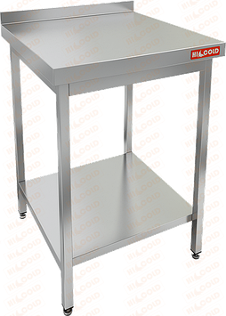 Стол производственный пристенный с бортом и полкой HICOLD НСО-6/7БП