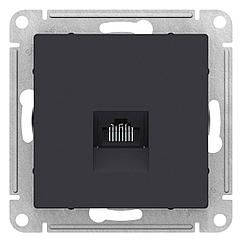 Розетка компьютерная RJ45 кат.5E с черным разъемом, цвет Карбон (Schneider Electric ATLAS DESIGN)