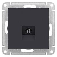 Розетка телефонная RJ11, цвет Карбон (Schneider Electric ATLAS DESIGN)