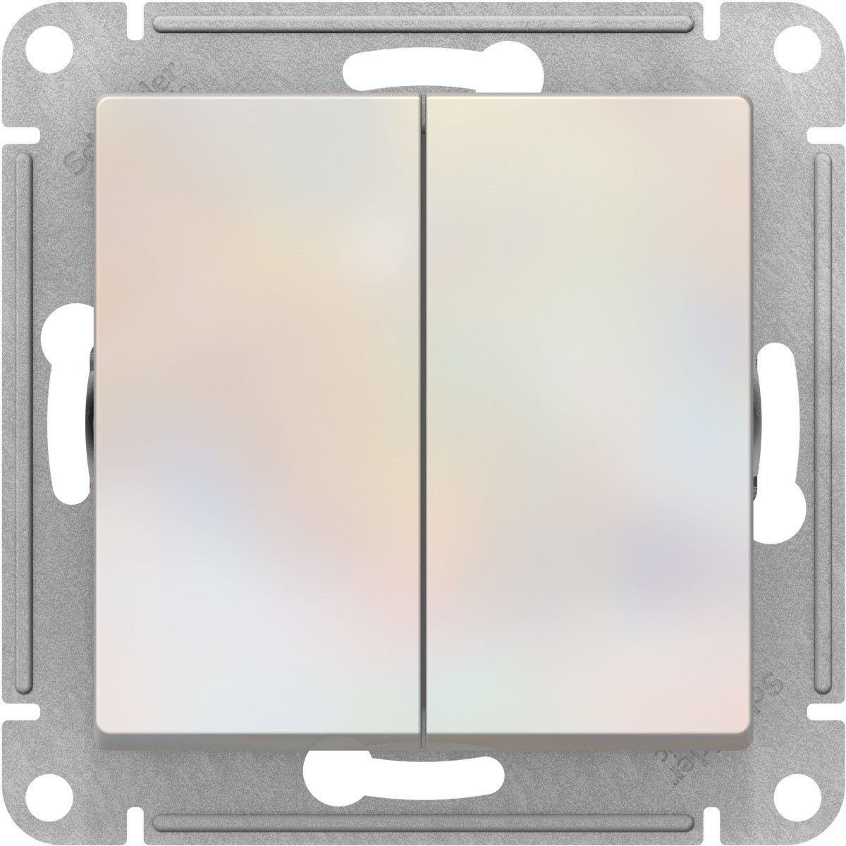 Выключатель двухклавишный, цвет Жемчуг (Schneider Electric ATLAS DESIGN) - фото 2 - id-p94315722