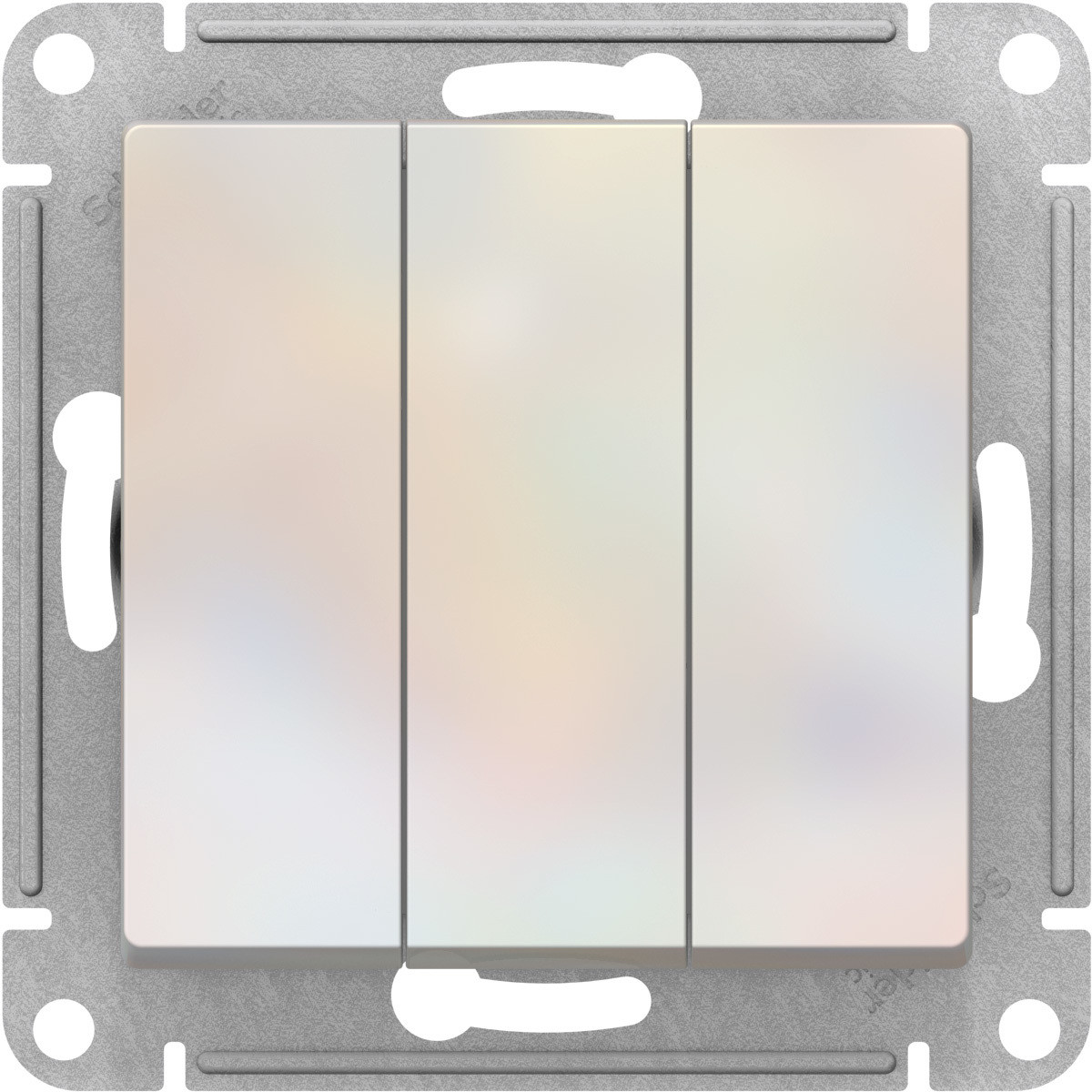 Выключатель трехклавишный, цвет Жемчуг (Schneider Electric ATLAS DESIGN) - фото 2 - id-p94315724