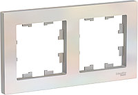 Рамка двухместная универсальная, цвет Жемчуг (Schneider Electric ATLAS DESIGN)