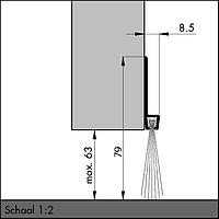 Пороговый щёточный уплотнитель IBS 80 1000мм
