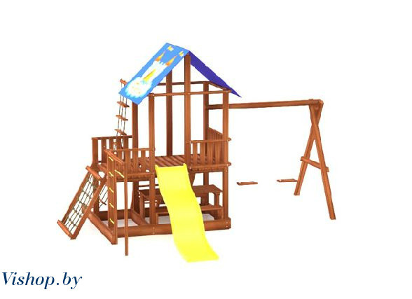 Детский спортивный комплекс для дачи Росинка-4 качели деревянные - фото 1 - id-p94425367