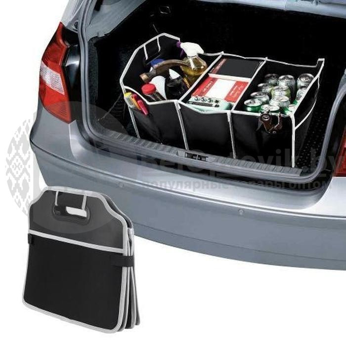 Складной органайзер для багажника автомобиля EZ Trunk Organizer Cooler с 3 отделениями и термосумкой NEW - фото 5 - id-p94455946