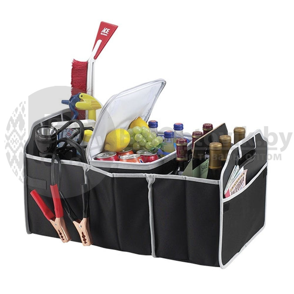 Складной органайзер для багажника автомобиля EZ Trunk Organizer Cooler с 3 отделениями и термосумкой NEW - фото 7 - id-p94455946