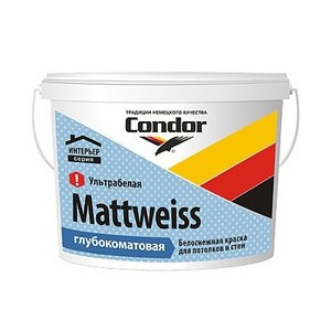 Mattweiss Condor (Кондор), глубокоматовая краска для потолков 1 л, РБ - фото 1 - id-p94447316