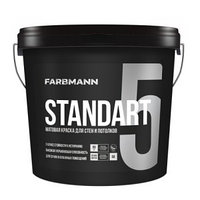 FARBMANN STANDART 5, 9 л Матовая стойкая к мытью латексная краска для внутренних работ на акрилатной основе