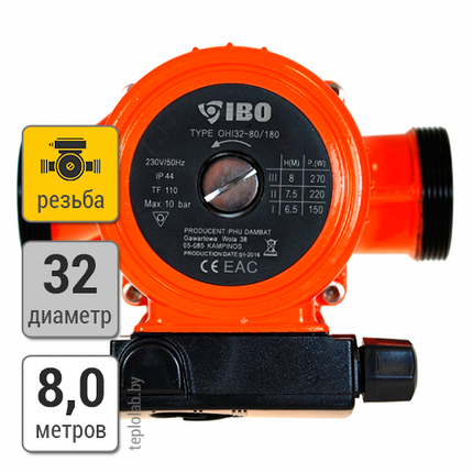 Циркуляционный насос IBO OHI 32-80/180, 220 В, фото 2