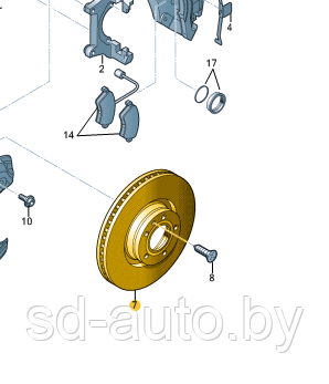 Диски тормозные задние A6 C6, 09.8842.20 brembo - фото 1 - id-p94479706