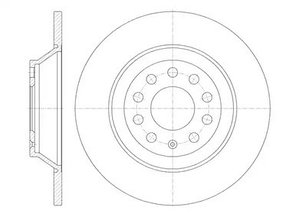 Диски тормозные задние, A6 C6 невентилируемые