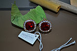 Красные серьги гвоздики с кристаллами Swarovski, фото 2
