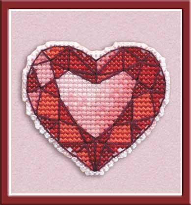 Набор для вышивания крестом "Значок-сердце"