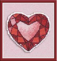 Набор для вышивания крестом "Значок-сердце"