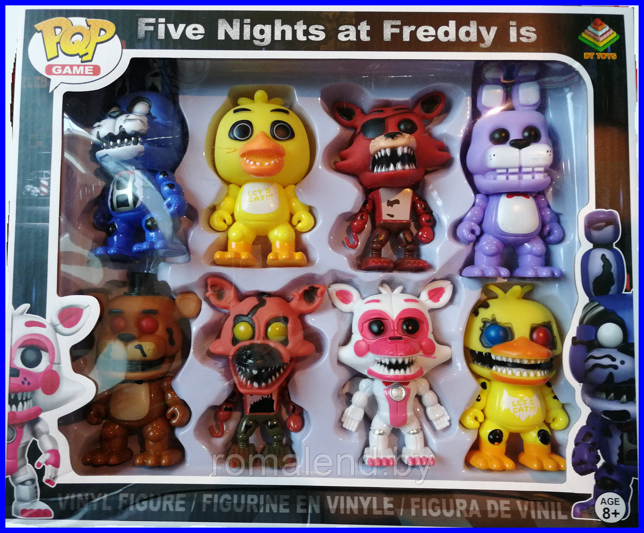 Набор Аниматроников 8 шт. Five Nights At Freddy’s Funko POP Game (аналог)