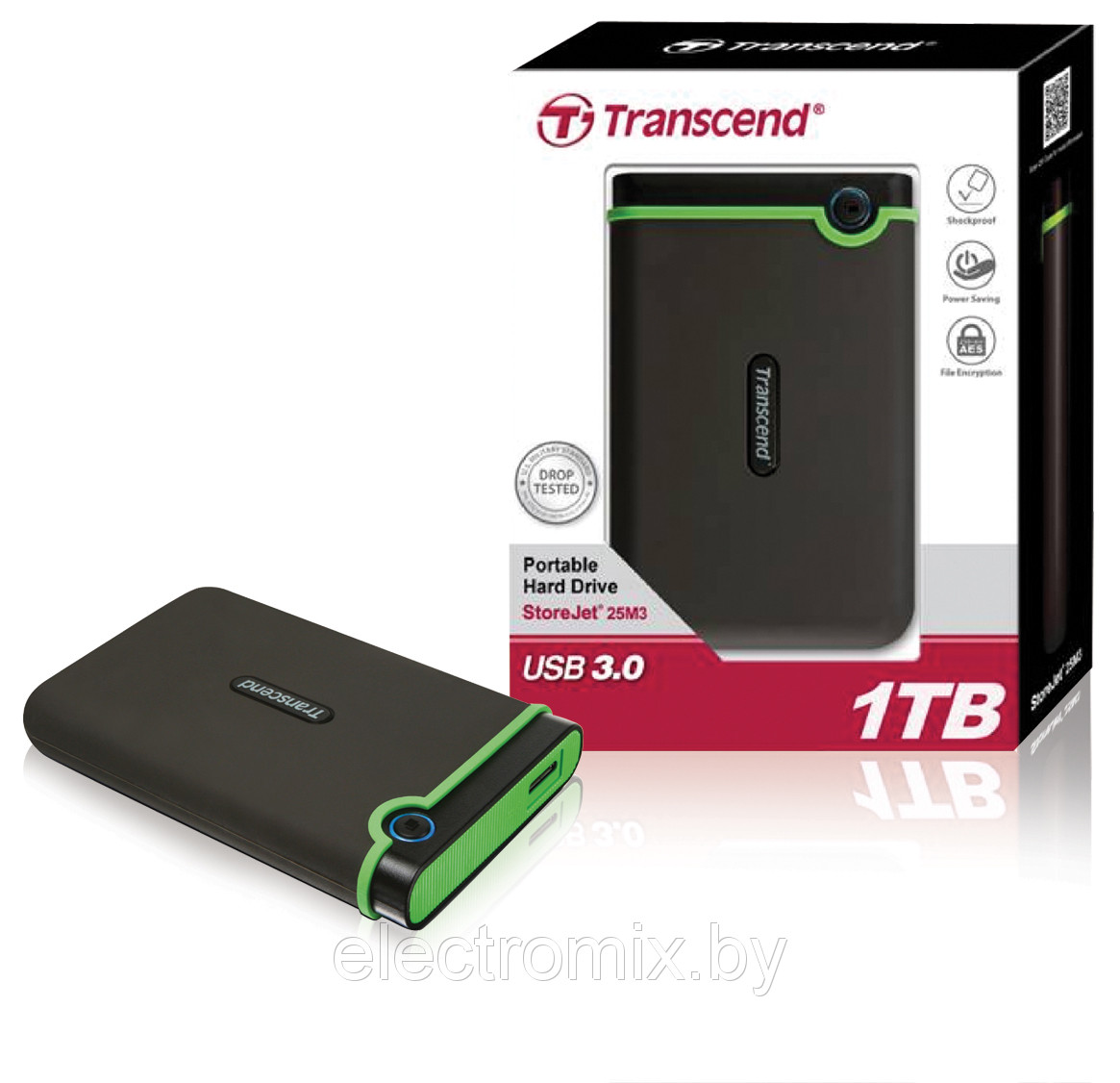 Внешний HDD 2,5" TRANSCEND 1 TB USB 3.0 StoreJet 25M3 - фото 3 - id-p4679639