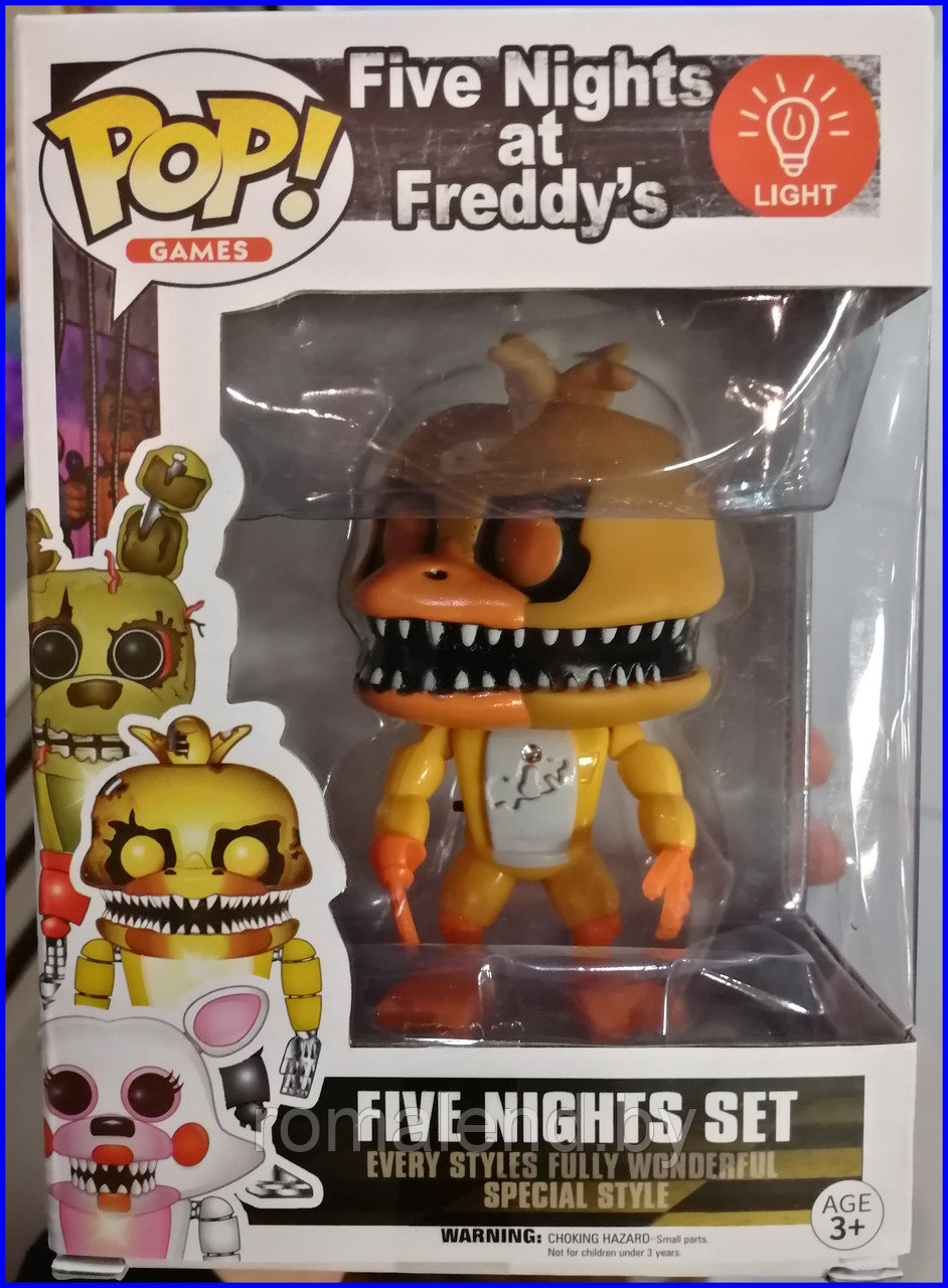 Игрушка Аниматроник Чика со светом (Chica Five Nights at Freddy's Funko Pop) (аналог)