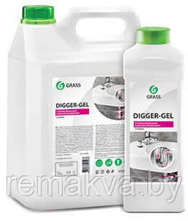 Средство щелочное для прочистки канализационных труб "DIGGER-GEL" (канистра 5,3 кг)