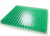 Поликарбонат Кристалл зеленый 10 мм 2100*6000мм сотовый