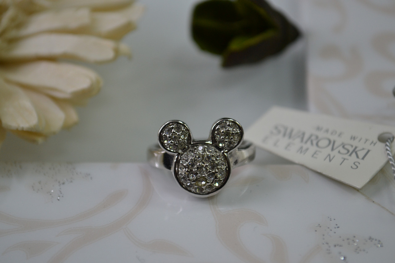 Кольцо мишка , с кристаллами Swarovski
