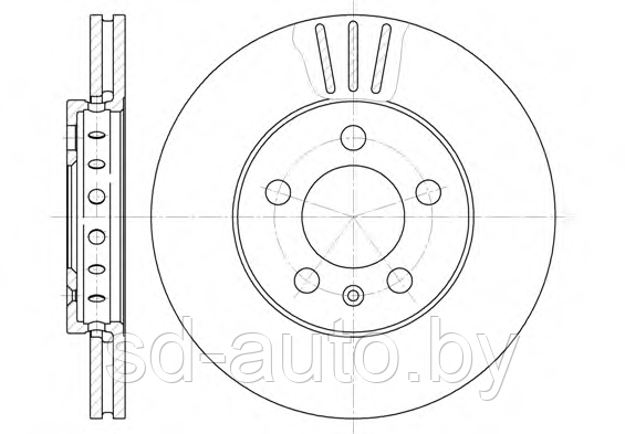 Диски тормозные передние POLO седан, диаметр 256мм,  Remsa
