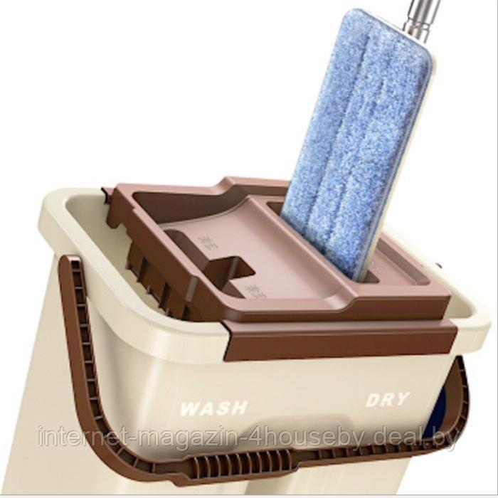 Комплект для уборки полов FLAT MOP (швабра и ведро с отжимом и полосканием)