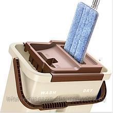 Комплект для уборки полов FLAT MOP (швабра и ведро с отжимом и полосканием)