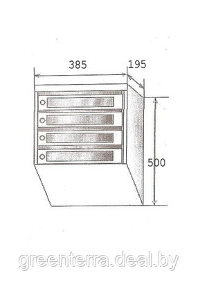 Ящик почтовый 4-секционный с задней стенкой, фото 2