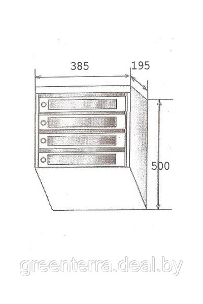 Ящик почтовый 4-секционный - фото 2 - id-p48968354