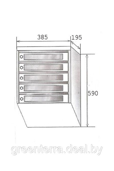 Ящик почтовый 5-секционный с задней стенкой - фото 2 - id-p48976440