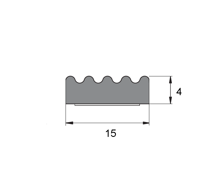 Уплотнитель профиль Корона 15х4 мм черный 100 м.п. - фото 1 - id-p45272435