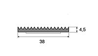 Уплотнитель профиль Корона 38х4,5 мм черный 100 м.п.