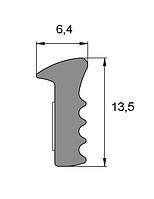 Уплотнитель для стекла 13,5х6,4 мм черный 100 м.п.