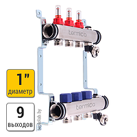 Распределительный коллектор Termica из нерж.стали, 9 выходов