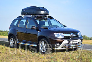 Защита порогов "Эстонец" с алюминиевой площадкой для Renault Duster PT Group (Россия)