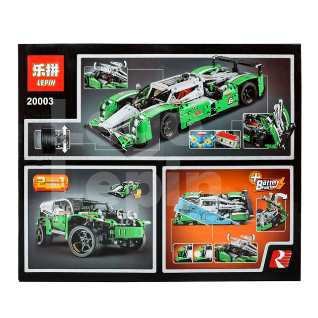 Конструктор Lepin 20003 Technician 2в1 Гоночный автомобиль (аналог Lego Technic 42039) 1250 деталей - фото 3 - id-p94954296