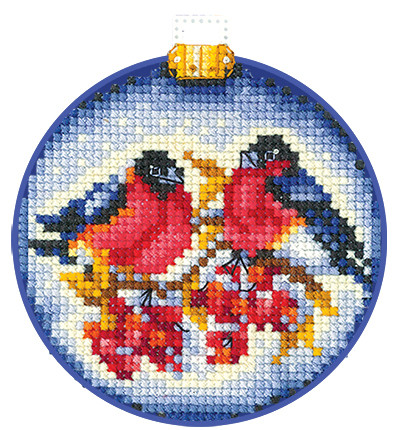 Набор для вышивания крестом «Новогодние шары. Снегири» - фото 1 - id-p94964698