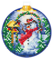 Набор для вышивания крестом «Новогодние шары. Снеговик»
