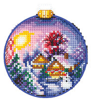 Набор для вышивания крестом «Новогодние шары. Зимний пейзаж»