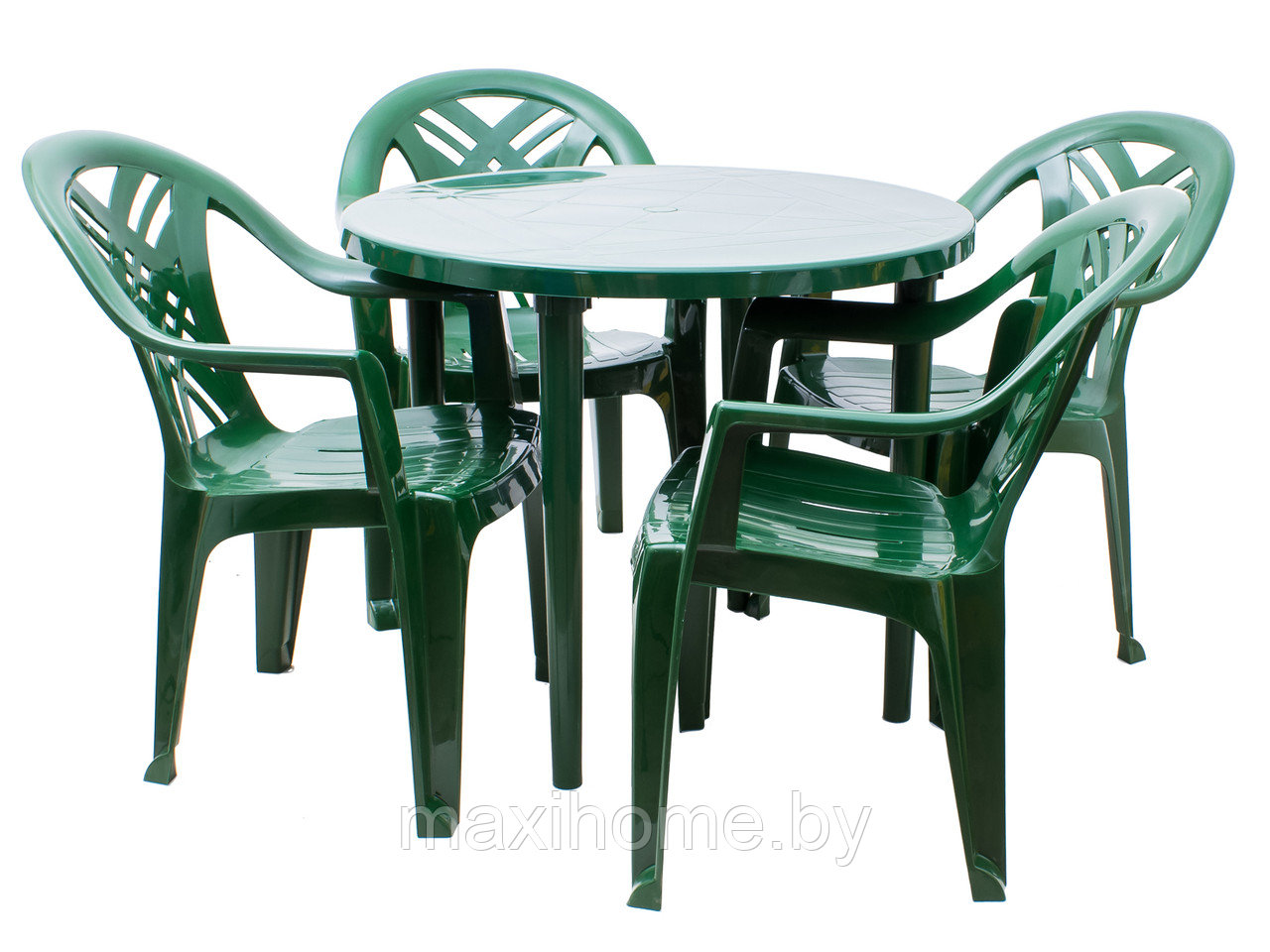 Набор пластиковой мебели Престиж 1+4 (Зеленый, красный, вишневый, темно-синий, белый) - фото 1 - id-p94965860