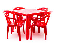Набор пластиковой мебели Комфорт 1+4 (Зеленый, красный, вишневый, темно-синий, белый)