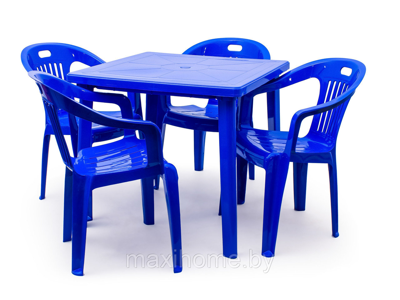 Набор пластиковой мебели Комфорт 1+4 (Зеленый, красный, вишневый, темно-синий, белый) - фото 3 - id-p94965940