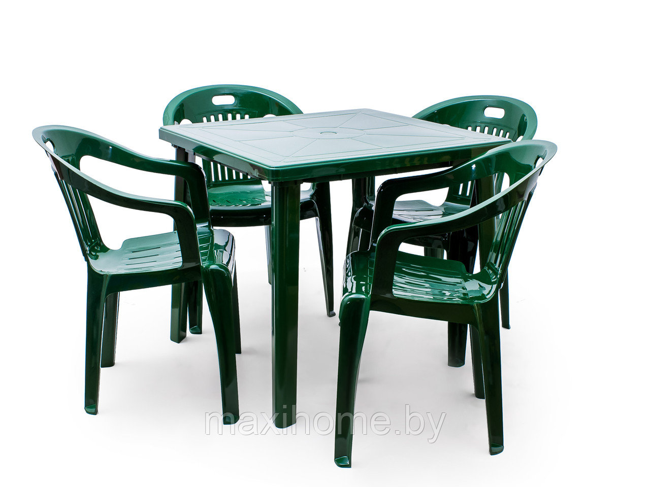 Набор пластиковой мебели Комфорт 1+4 (Зеленый, красный, вишневый, темно-синий, белый) - фото 8 - id-p94965940