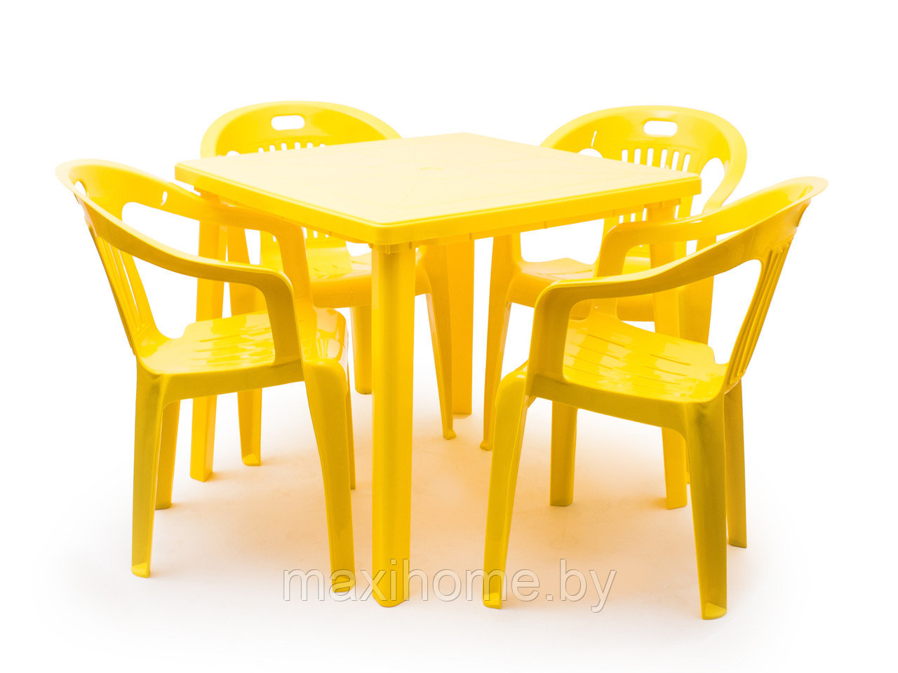 Набор пластиковой мебели Комфорт 1+4 (Зеленый, красный, вишневый, темно-синий, белый) - фото 6 - id-p94965940