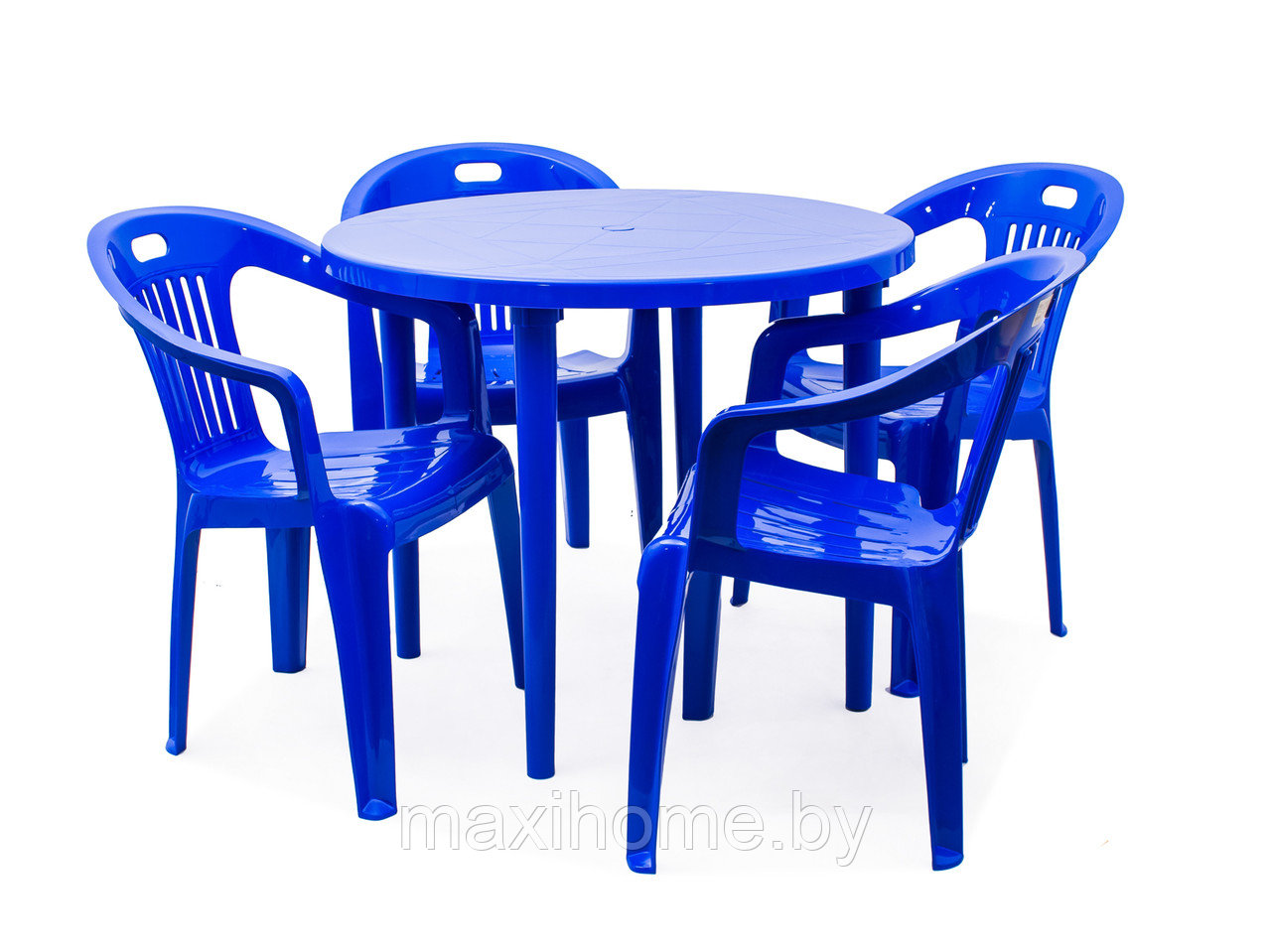 Набор пластиковой мебели Комфорт 1+4 (Зеленый, красный, вишневый, темно-синий, белый) - фото 4 - id-p94965940