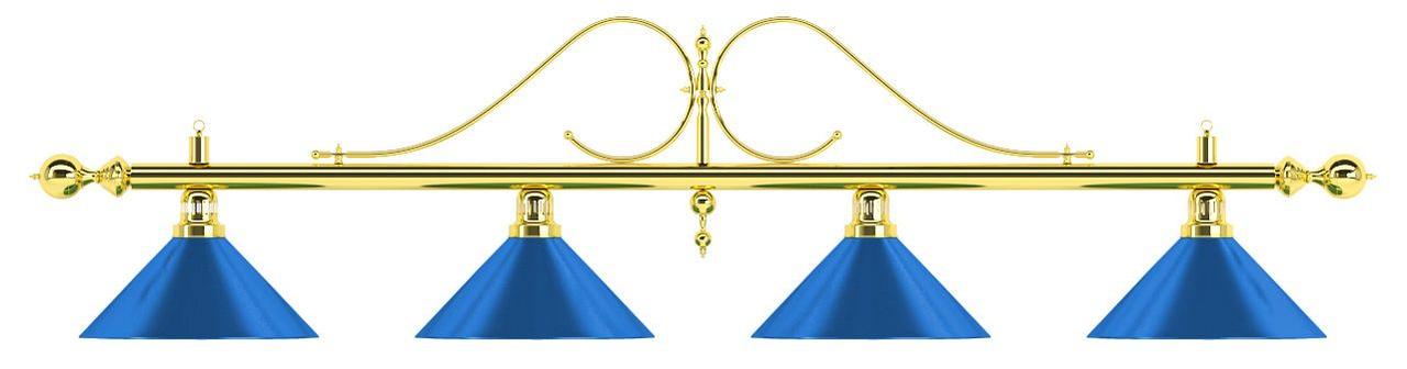
											Weekend
															 Лампа на четыре плафона «Classic Blue Light» (витая золотистая штанга, синий плафон D35 см)