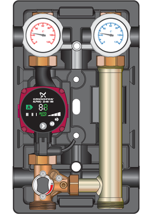 Насосная группа Meibes MK 1 1/4" со смесительным контуром с Grundfos UPM3 Hybrid 32-70 (66832.36), фото 2