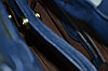 Стильная синяя  кожаная сумка, фото 4