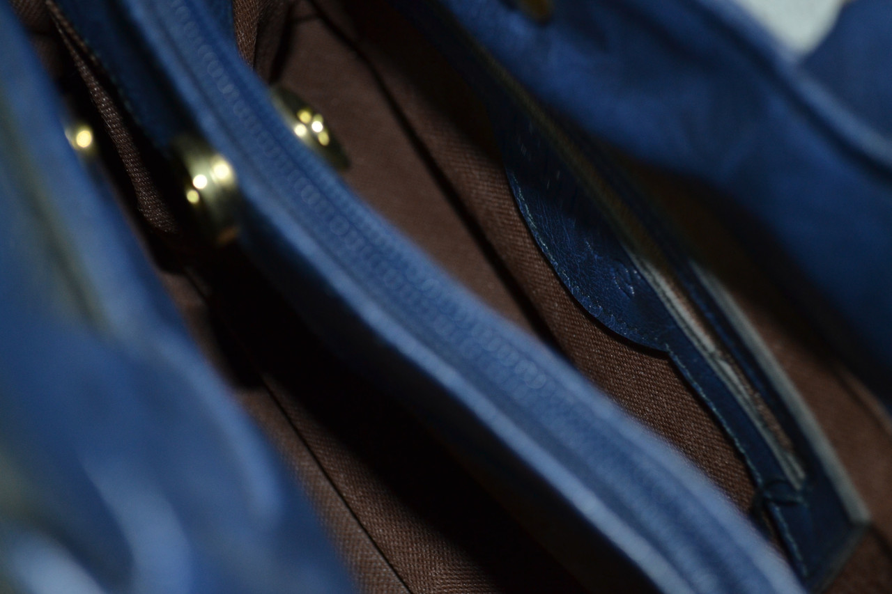 Стильная синяя кожаная сумка - фото 4 - id-p94984750